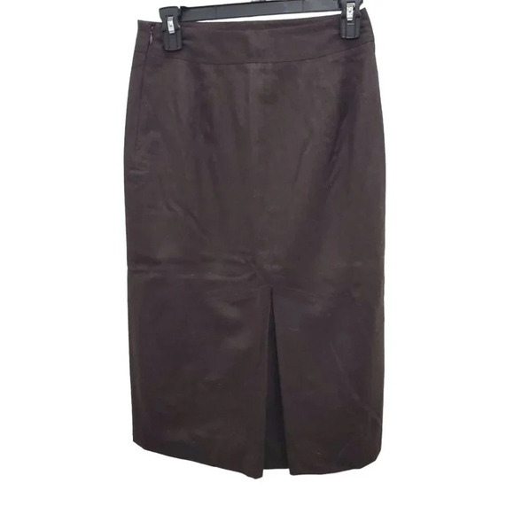 Ann Taylor LOFT Women's Brown 100% Wool Pencil Lined Midi Career Skirt Size 0‎ - Picture 6 of 6
